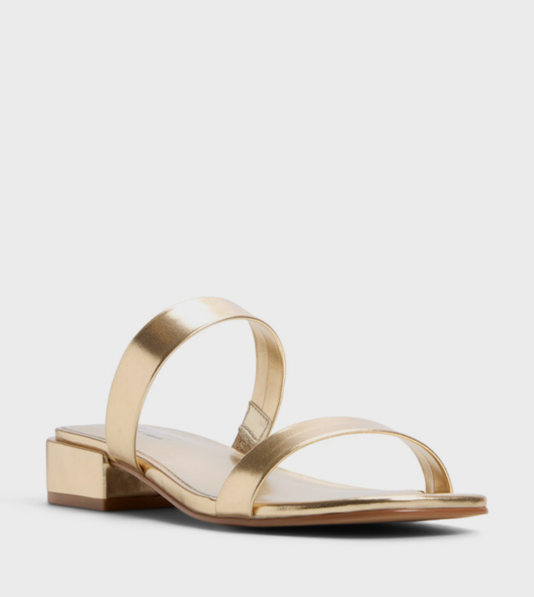 LEAAH Metallic Low Heel Sandals