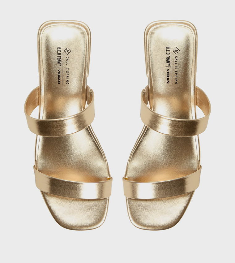 LEAAH Metallic Low Heel Sandals