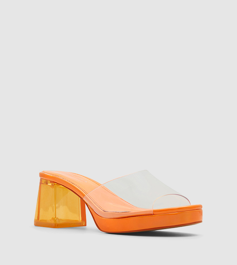 LEANA Transparent Block Heel Sandals