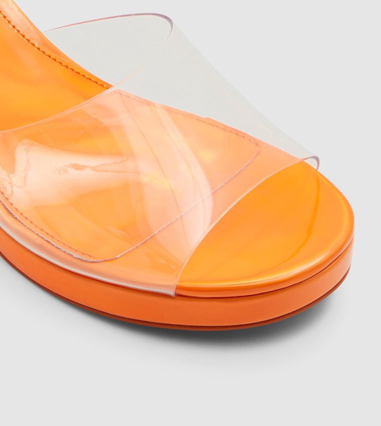 LEANA Transparent Block Heel Sandals