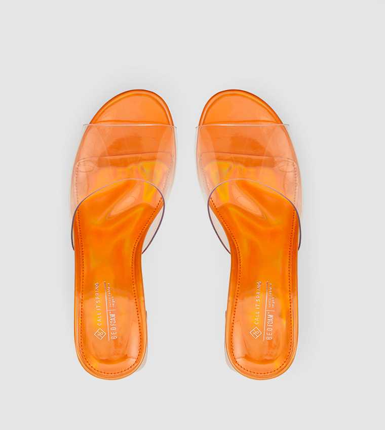 LEANA Transparent Block Heel Sandals