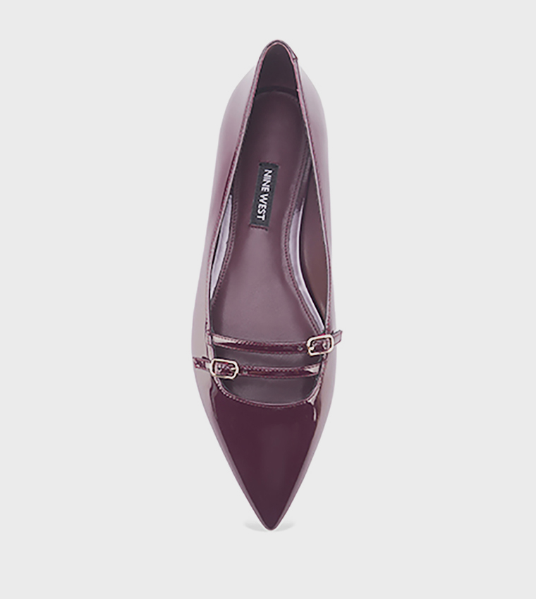 LEANNA Glossy Pointed Toe Ballerinas