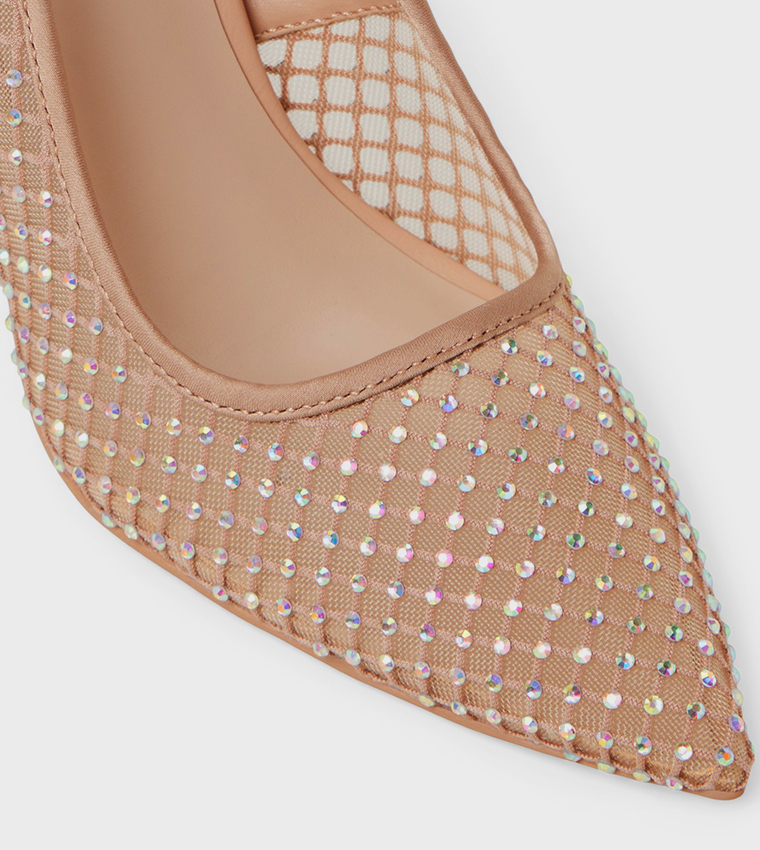 LEEONA Embellished Mesh Pumps