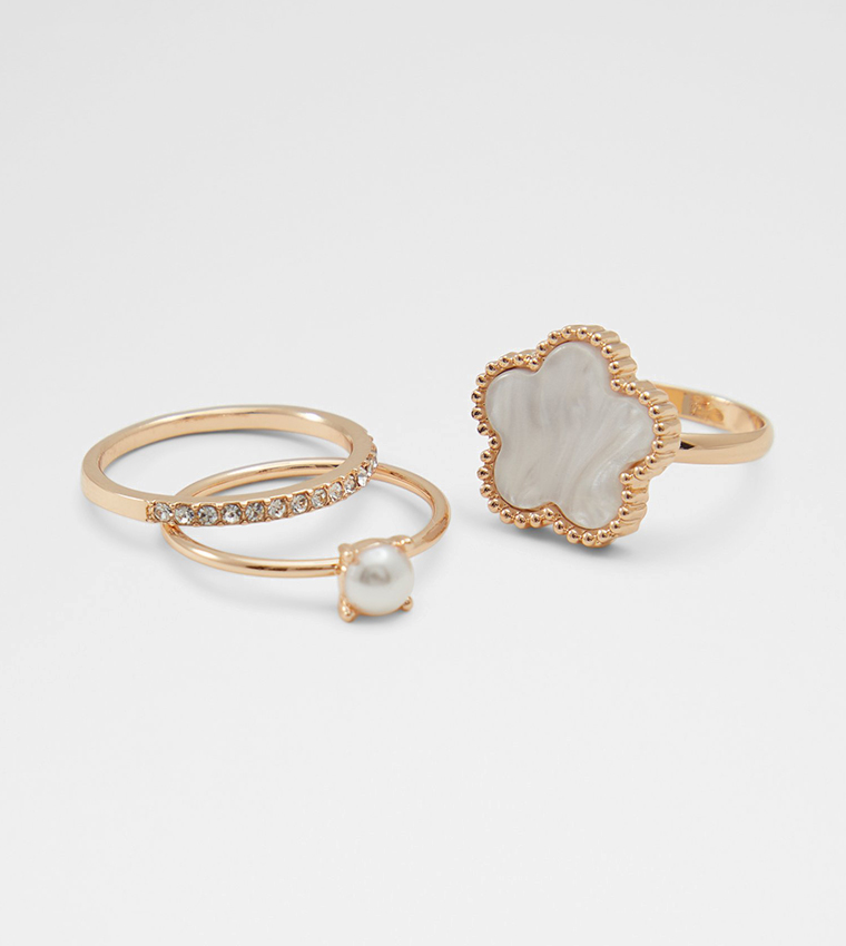 LEGOWETH Gold-Tone Multipack Ring Set