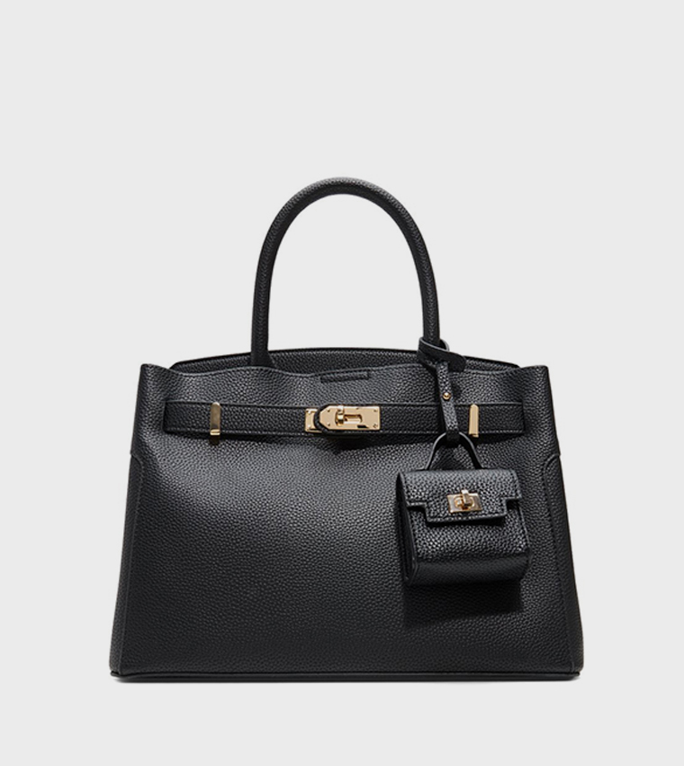 LEMERCIER Textured Twist Lock Satchel Bag