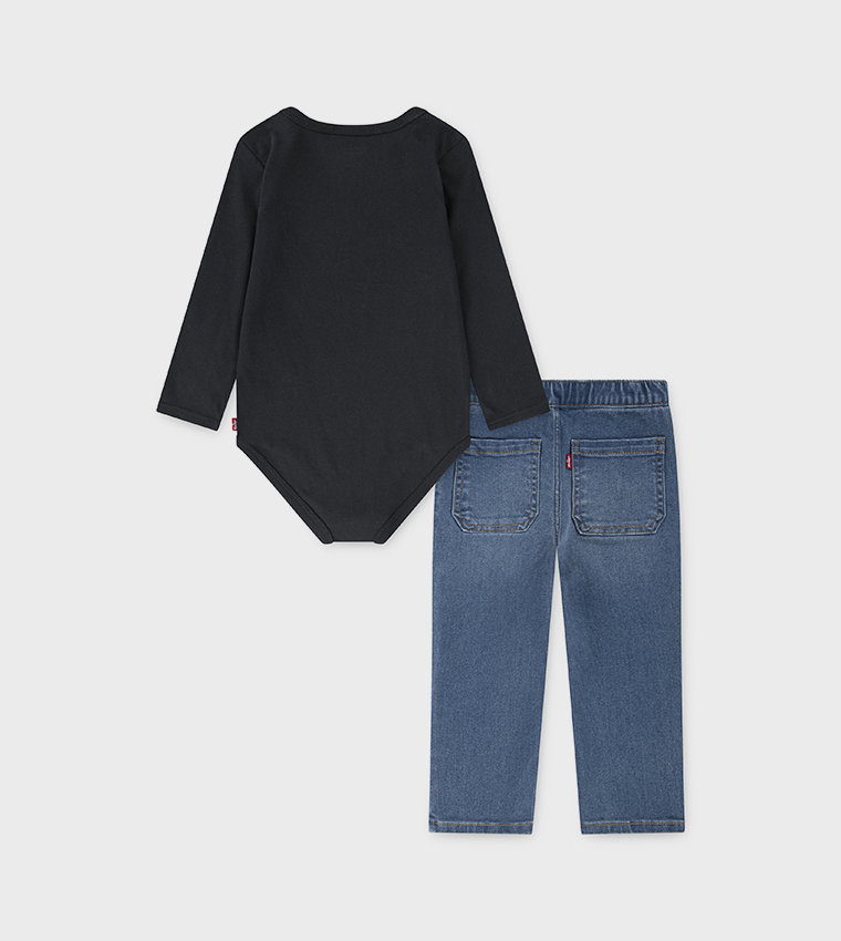 Bearrito Printed Bodysuit & Jeans Set