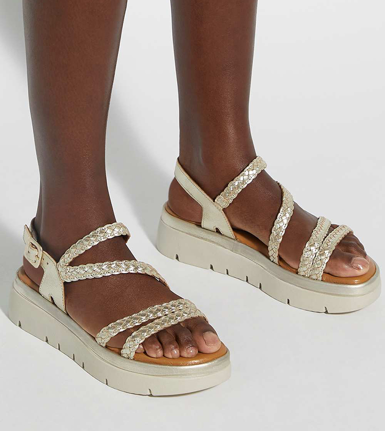 LEXTURE Open Toe Wedge Sandals