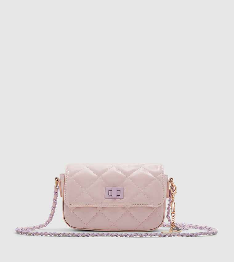 Quilted Crossbody Blush Pink Crossbody Handbag Light Pink Women's