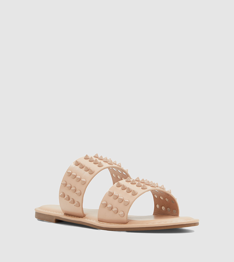 Buy Call It Spring LIANA Embellished Open Toe Flat Sandals In Beige 6thStreet Qatar