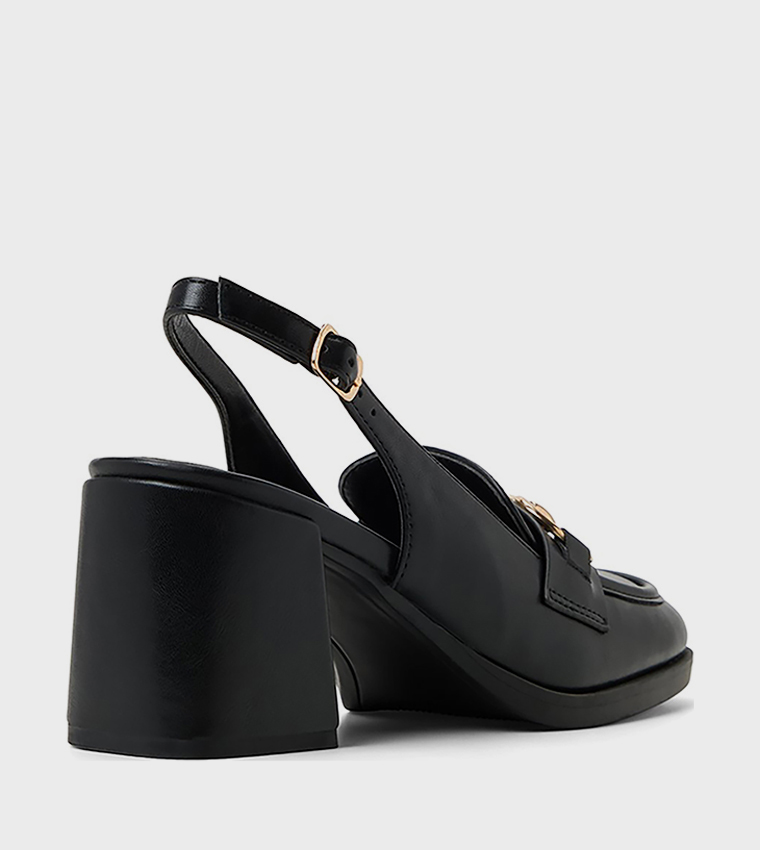 LINNETTE Metal Accent Block Heel Pumps