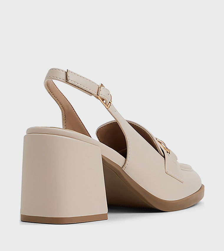 LINNETTE Metal Accent Block Heel Pumps