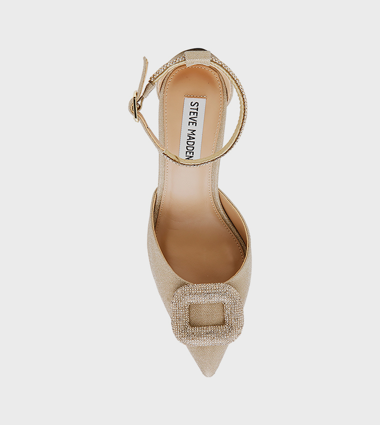 LINQUES Embellished Ankle Strap Pumps