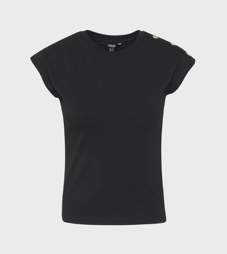 PRIYA Crew Neck Cap Sleeves Top