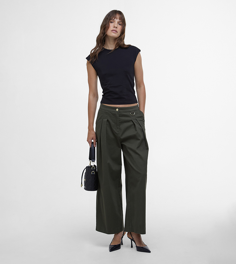 PRIYA Crew Neck Cap Sleeves Top