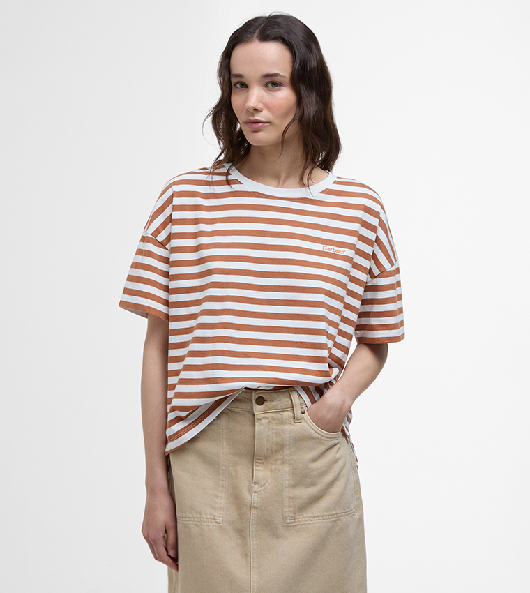 تيشيرت مخطط بأكمام قصيرة