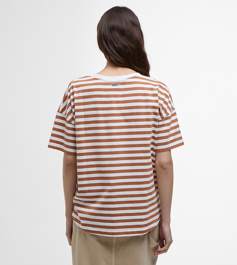 تيشيرت مخطط بأكمام قصيرة