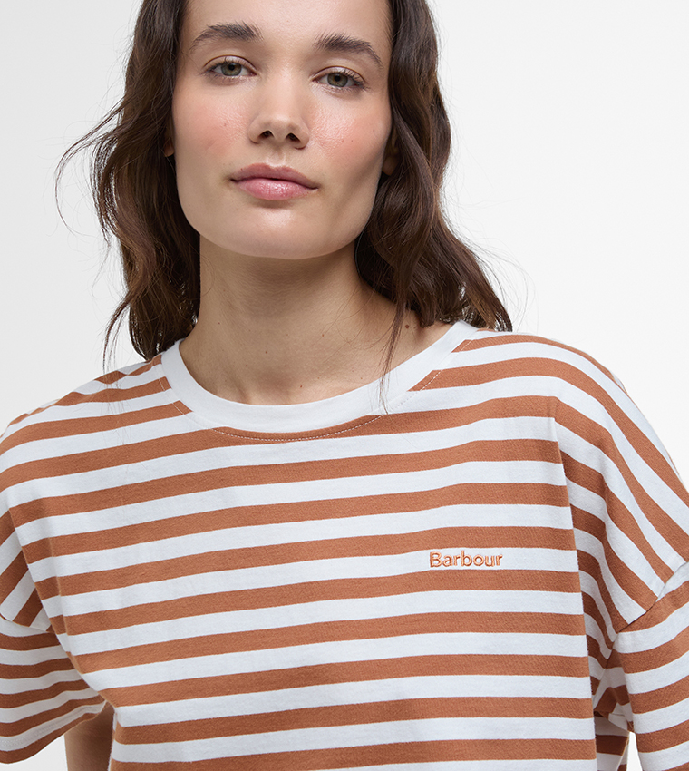 تيشيرت مخطط بأكمام قصيرة