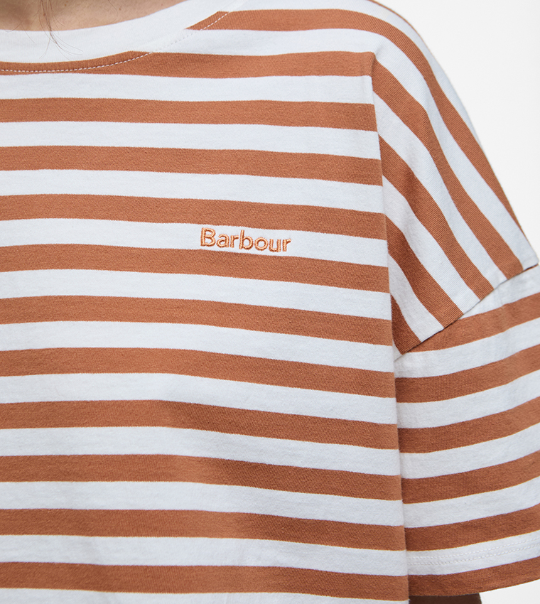 تيشيرت مخطط بأكمام قصيرة