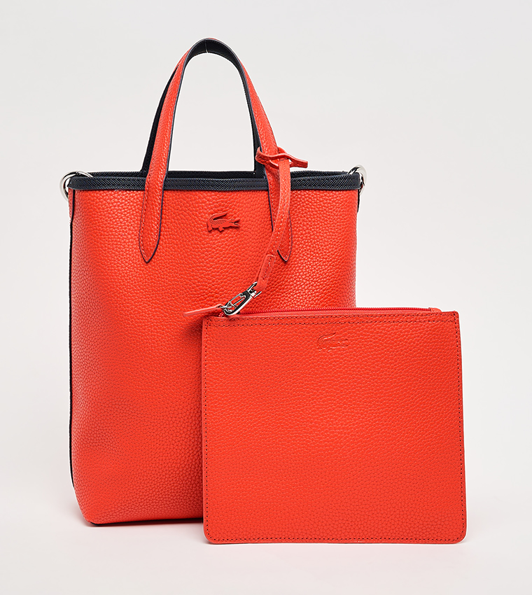 Textured Reversable Tote Bag with Pouch