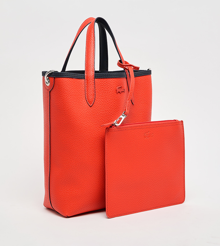 Textured Reversable Tote Bag with Pouch