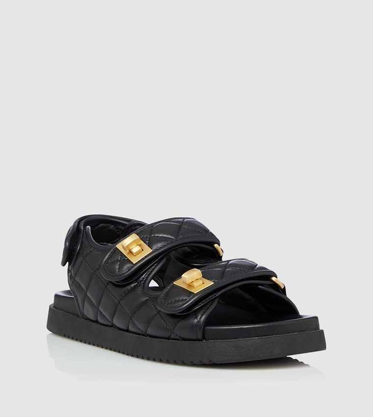 Buy Dune London Lockstockk Turn Lock Footbed Sandals In Black