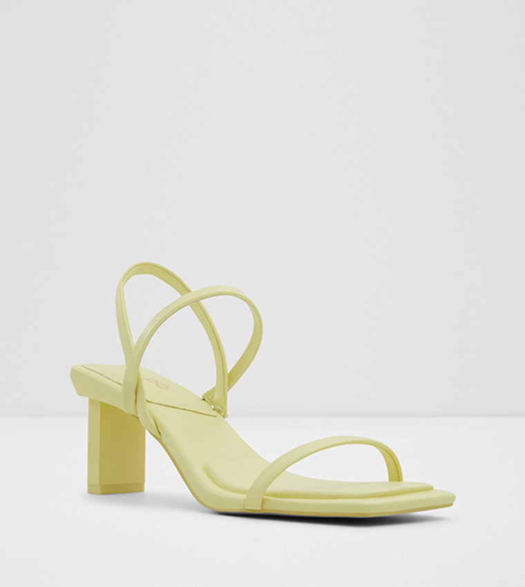 Buy Aldo Lokurr Square Toe Heeled Sandals Pillow Walk Collections In Yellow 6thStreet UAE
