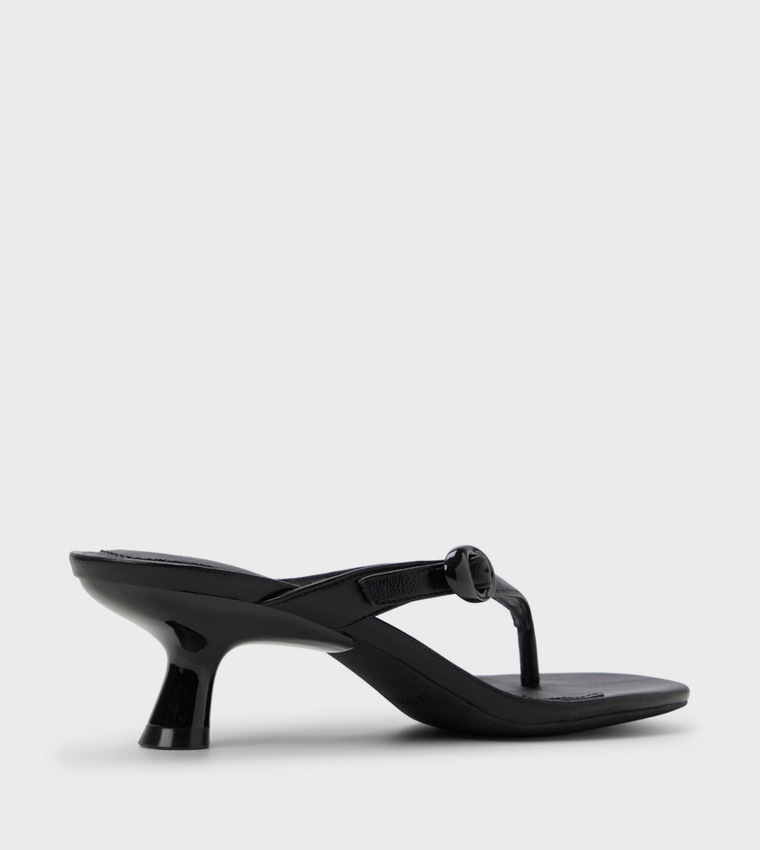 LOLLAA Buckle Detail Kitten Heel Sandals