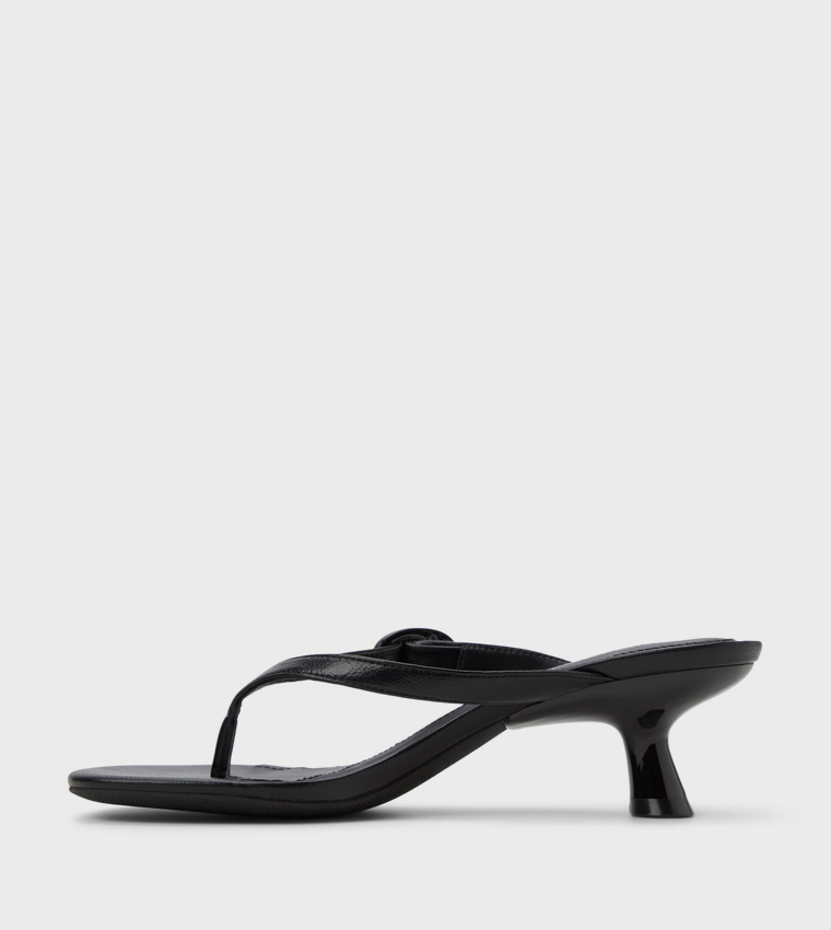 LOLLAA Buckle Detail Kitten Heel Sandals
