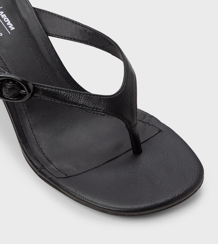 LOLLAA Buckle Detail Kitten Heel Sandals