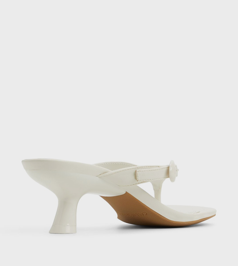 LOLLAA Buckle Detail Kitten Heel Sandals