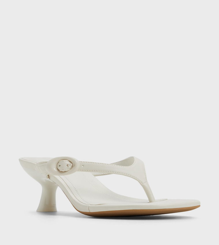 LOLLAA Buckle Detail Kitten Heel Sandals