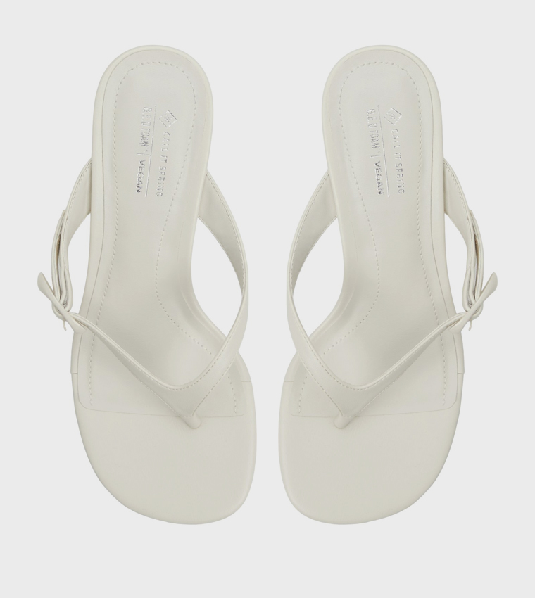 LOLLAA Buckle Detail Kitten Heel Sandals