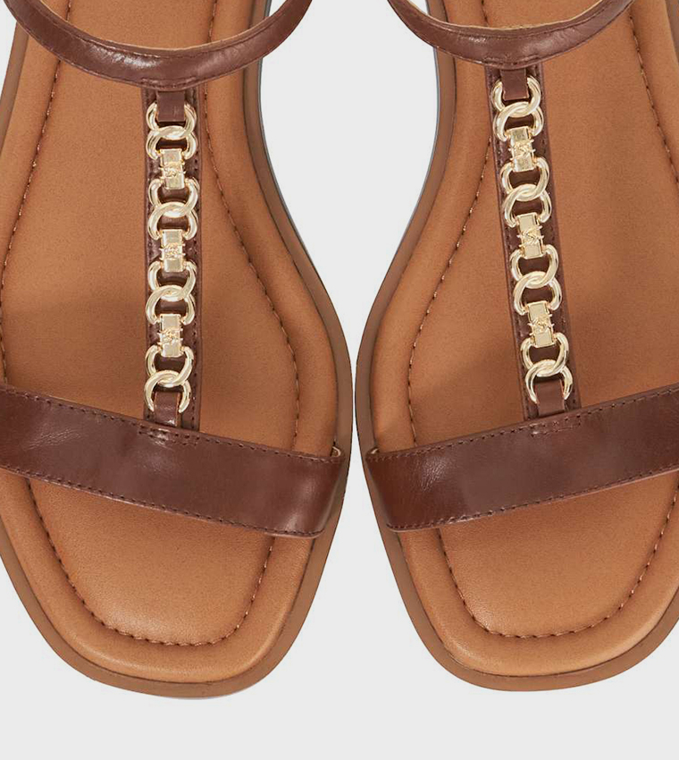 LOLLIPOPS Metal Accent Flat Sandals