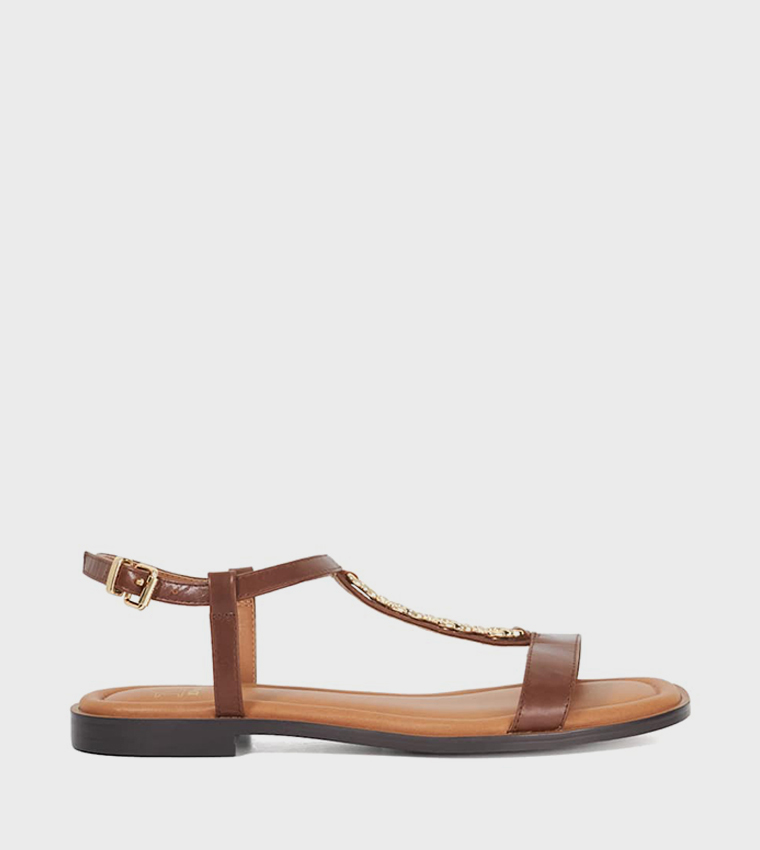LOLLIPOPS Metal Accent Flat Sandals