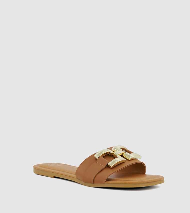 Dune tan clearance flat sandals