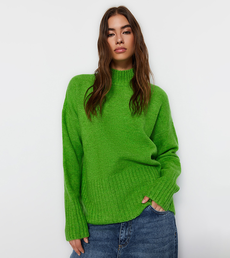 Oversized neon outlet green sweater