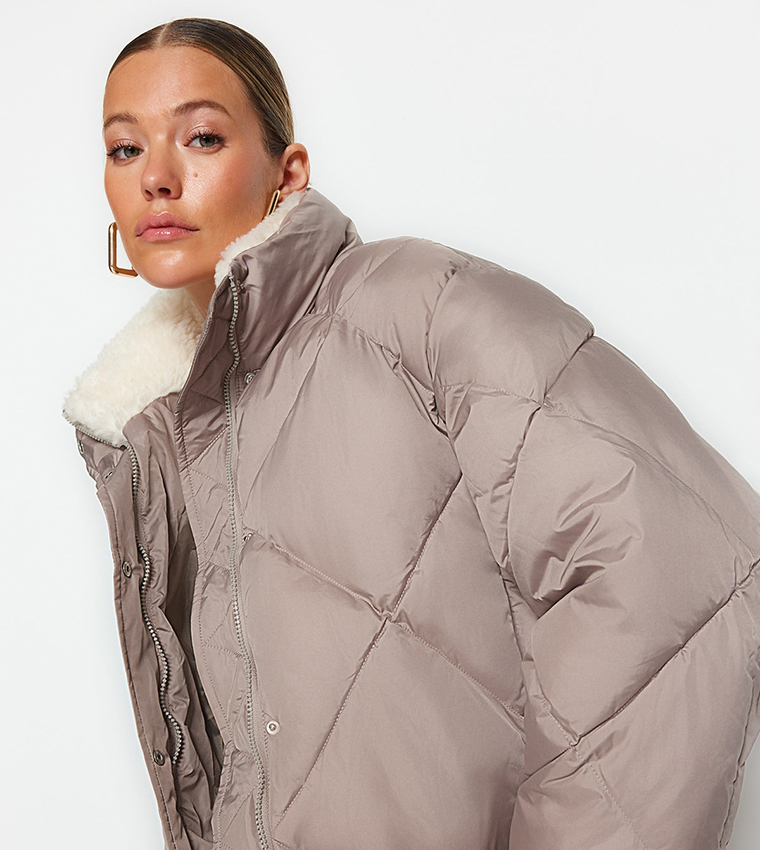 Trendyol Oversize Ribana Detailed Inflatable Coat TWOAW22MO0002