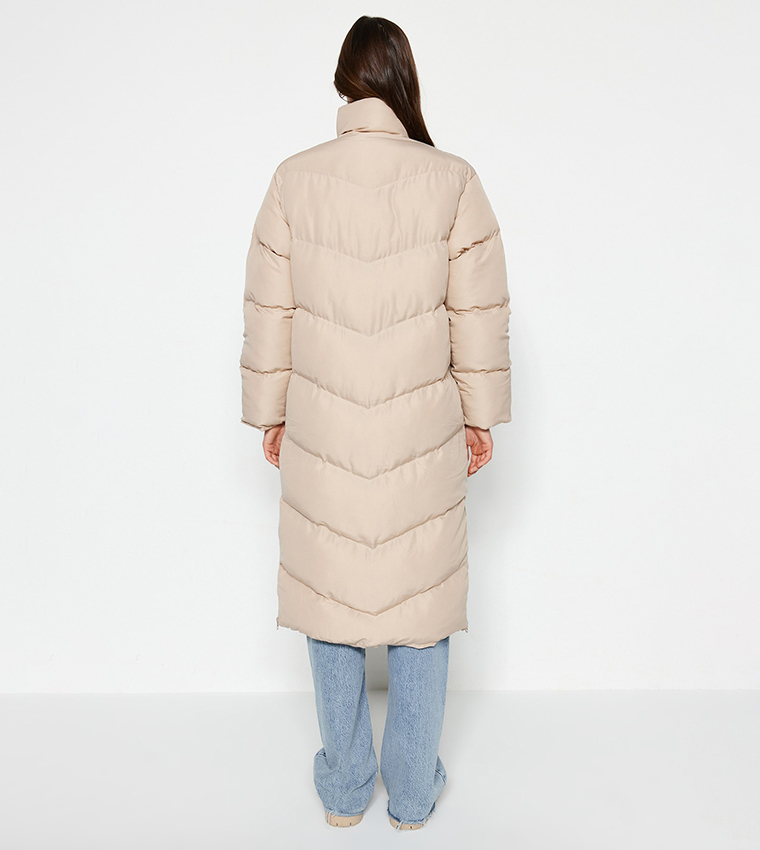 Monki hooded sales midi puffer coat