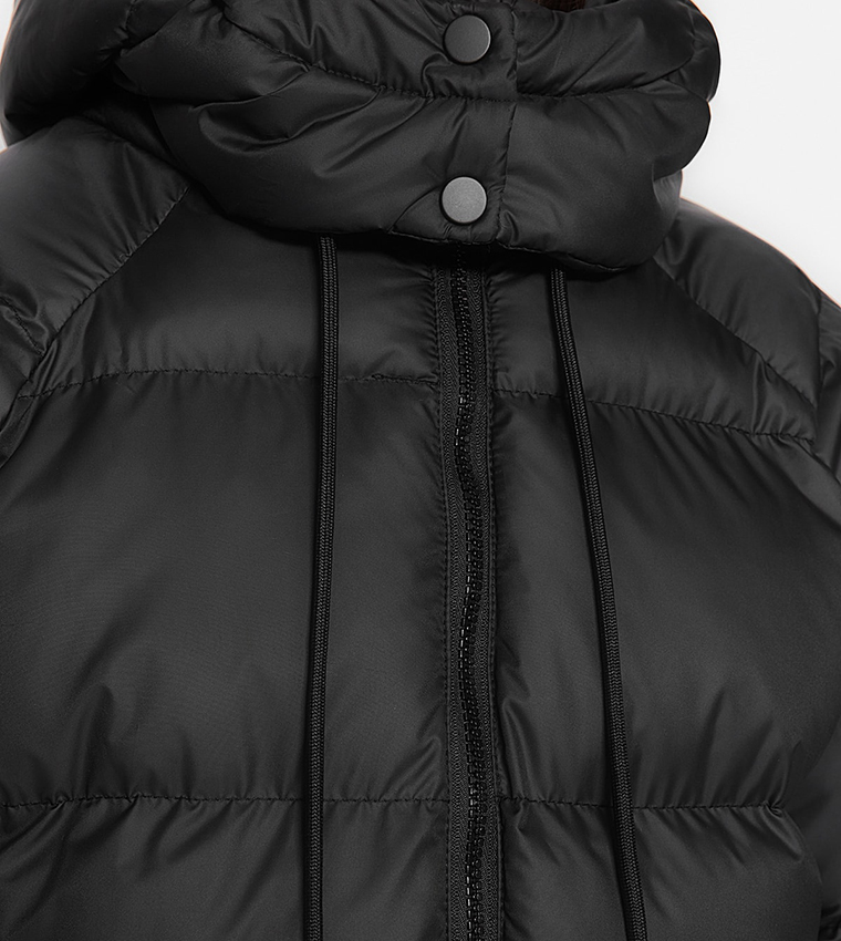 DESTINY GİYİM Men's Black Hooded Puffer Jacket - Trendyol