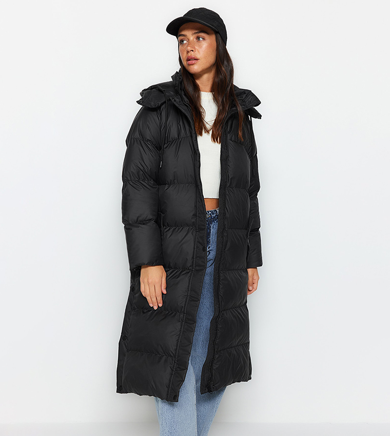 Oversized puffer 2025 jacket black