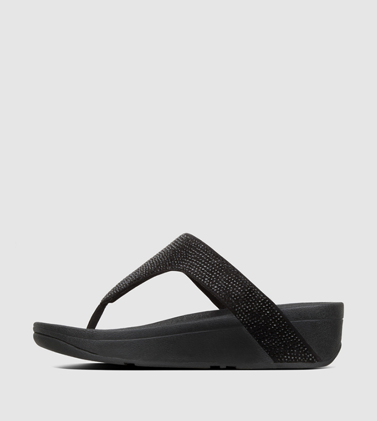 Buy FitFlop Lottie Shimmer Crystal Sandals Black In Black