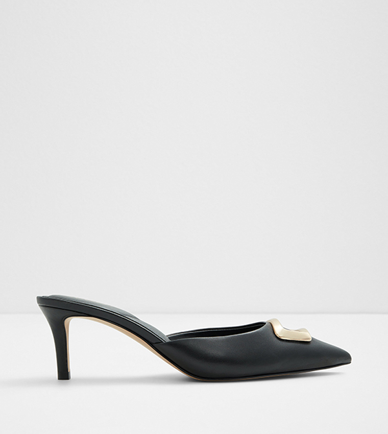 Buy Aldo LOUISETTE Metal Accent Heeled Mules In Black 6thStreet Oman