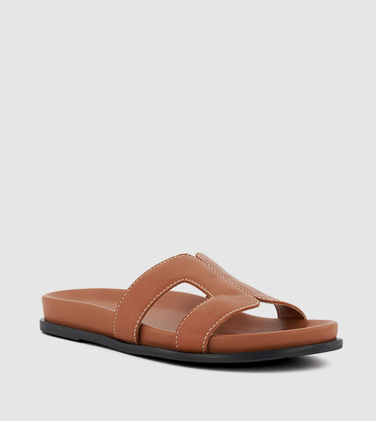 Tan slip store on sandals