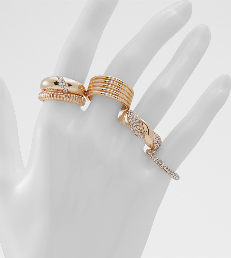 LOVELANGUAGE Gold-Tone Multipack Rings Set