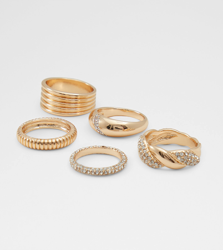 LOVELANGUAGE Gold-Tone Multipack Rings Set