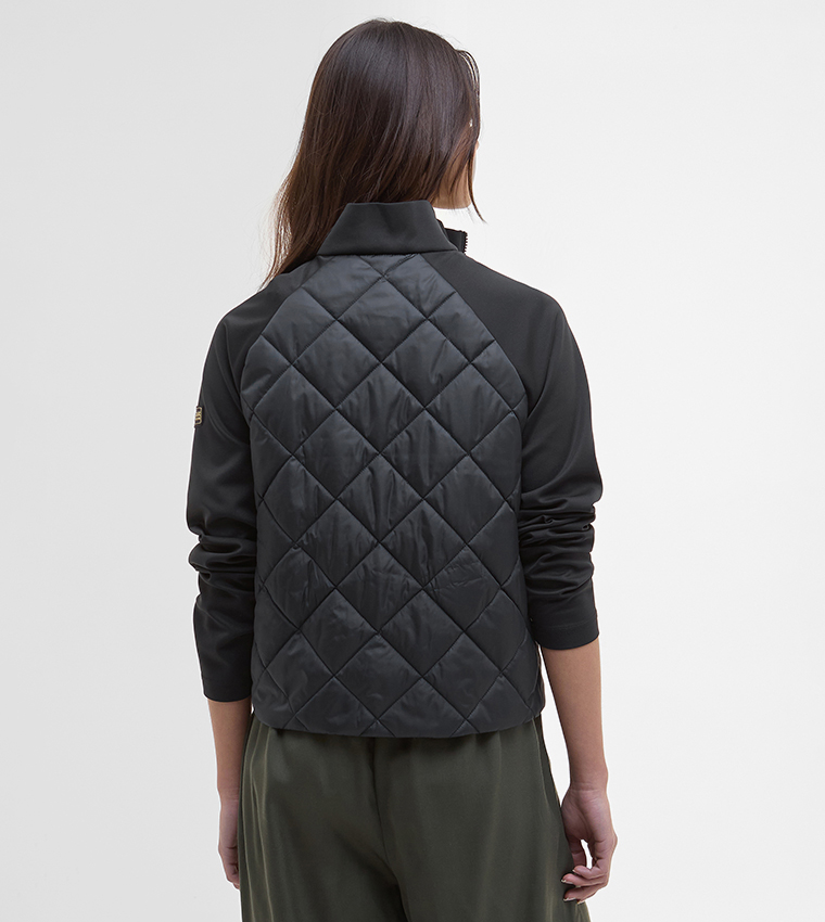 EBONY Quilted Raglan Sleeves Bomber Jacket