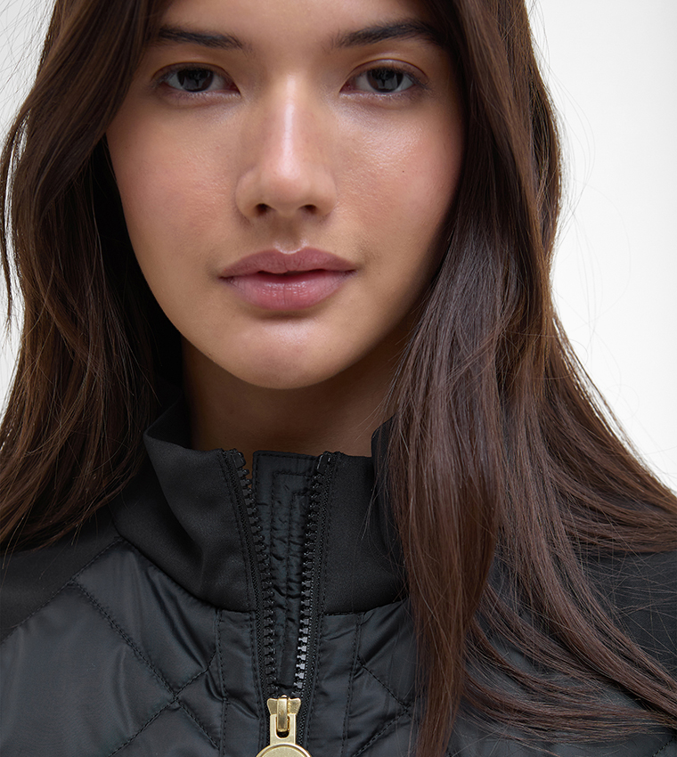 EBONY Quilted Raglan Sleeves Bomber Jacket