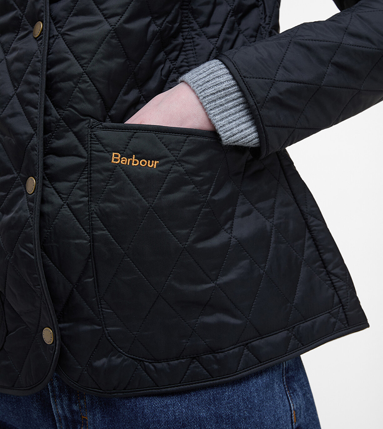 ANNANDALE Contrast Collar Quilted Jacket