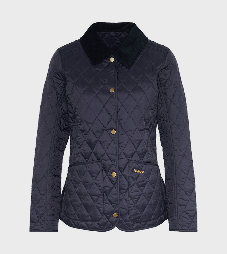 ANNANDALE Contrast Collar Quilted Jacket