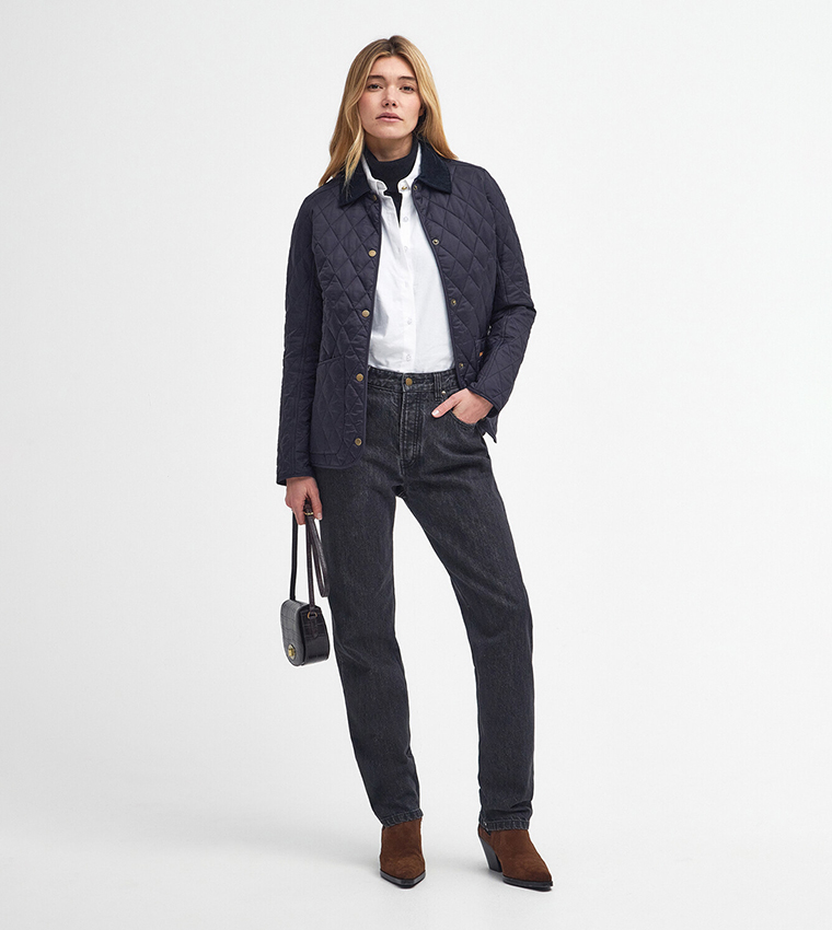 ANNANDALE Contrast Collar Quilted Jacket